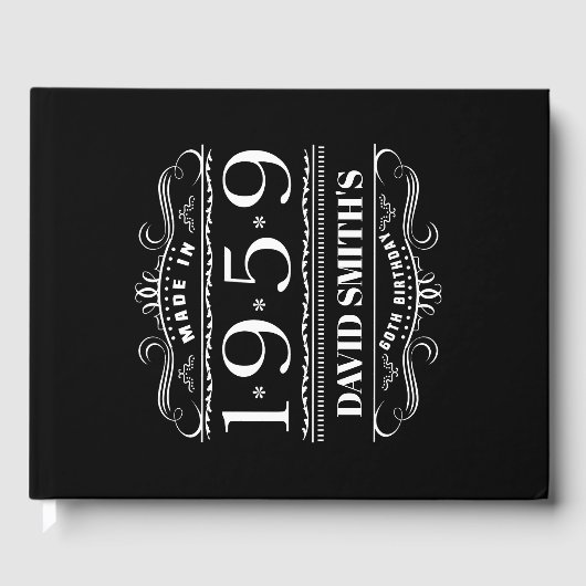 Gepersonaliseerde verjaardag 1959 voor mannen gastenboek (Voorkant)