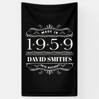 Gepersonaliseerde verjaardag 1959 voor mannen spandoek