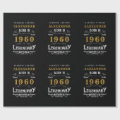 Gepersonaliseerde verjaardag 1960 Voeg Jouw naam L Cadeaupapier (Vlak)