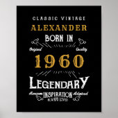 Gepersonaliseerde verjaardag 1960 Voeg Jouw naam L Poster (Voorkant)