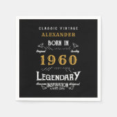 Gepersonaliseerde verjaardag 1960 Voeg Jouw naam L Servet (Voorkant)