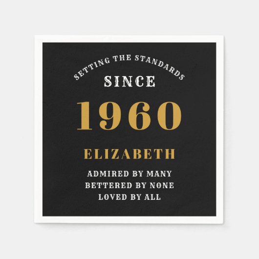 Gepersonaliseerde verjaardag 1960 Voeg Jouw naam z Servet (Voorkant)