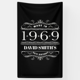 Gepersonaliseerde verjaardag 1969 voor mannen spandoek