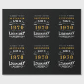 Gepersonaliseerde verjaardag 1970 Voeg Jouw naam L Cadeaupapier (Vlak)