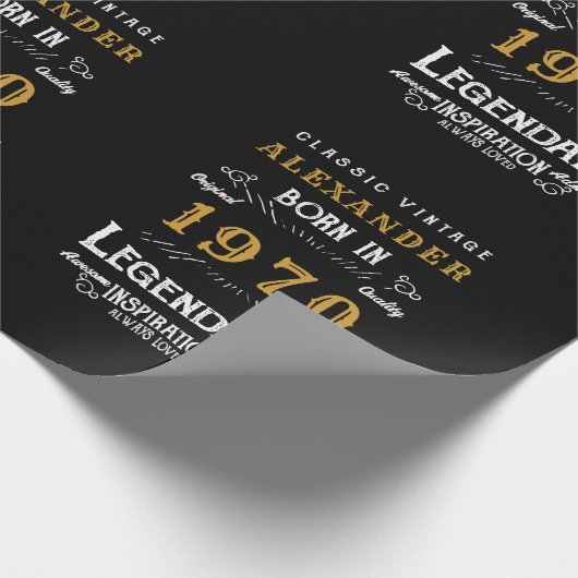 Gepersonaliseerde verjaardag 1970 Voeg Jouw naam L Cadeaupapier (Hoek)