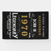 Gepersonaliseerde verjaardag 1970 Voeg Jouw naam L Spandoek (Horizontaal)