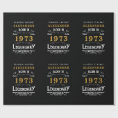 Gepersonaliseerde verjaardag 1973 Voeg Jouw naam L Cadeaupapier (Vlak)