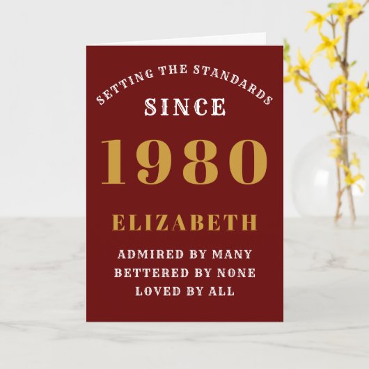 Gepersonaliseerde verjaardag 1980 Voeg Jouw naam r Kaart (Gele Bloem)