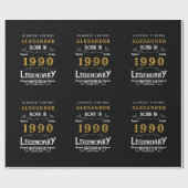 Gepersonaliseerde verjaardag 1990 Voeg Jouw naam L Cadeaupapier (Vlak)