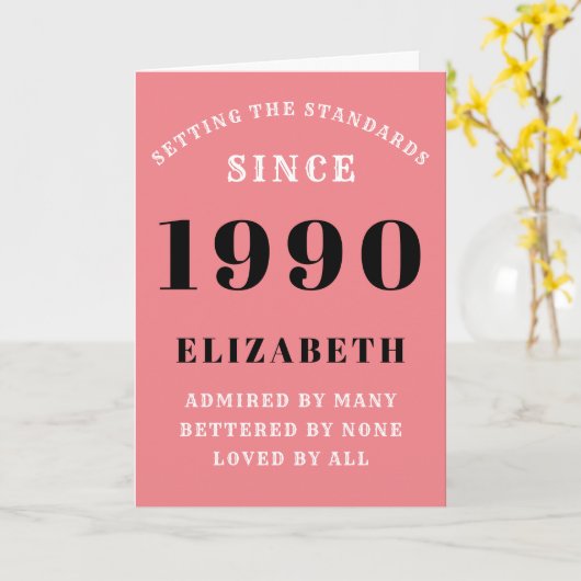 Gepersonaliseerde verjaardag 1990 Voeg Jouw naam r Kaart (Gele Bloem)