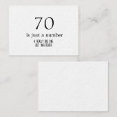 Gepersonaliseerde verjaardag, 70 is slechts een ge notitiekaartje (Voorkant / Achterkant)