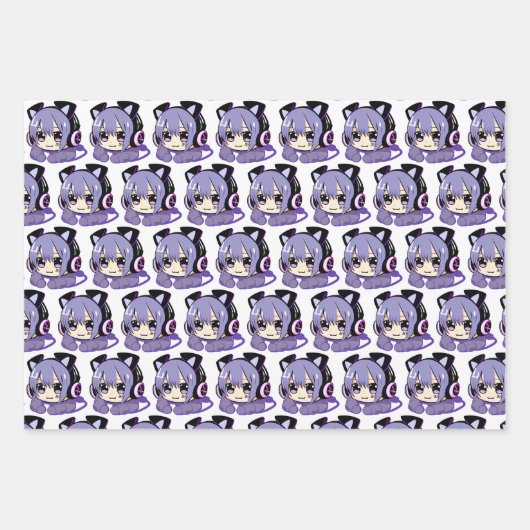 Gepersonaliseerde verjaardag Anime Gaming en Pizza Inpakpapier Vel (Voorkant 3)