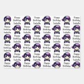 Gepersonaliseerde verjaardag Anime Gaming en Pizza Inpakpapier Vel (Voorkant)