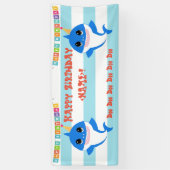 Gepersonaliseerde Verjaardag Baby Shark Spandoek (Verticaal)