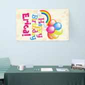 Gepersonaliseerde Verjaardag Ballonnen Regenboog B Spandoek (Beurs)