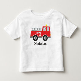 Gepersonaliseerde verjaardag brandweerwagen kinder shirts