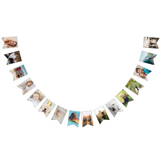Gepersonaliseerde verjaardag Bunting met foto's Vlaggetjes (Alle)
