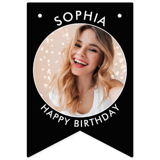 Gepersonaliseerde verjaardag Bunting met foto's Vlaggetjes (Eerste vlag)