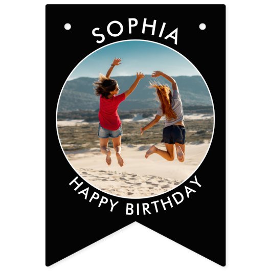 Gepersonaliseerde verjaardag Bunting met foto's Vlaggetjes (Derde vlag)