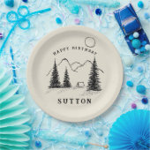 Gepersonaliseerde Verjaardag Camping Papieren Bordje (Feest)