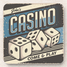 Gepersonaliseerde verjaardag Casino Dice Bier Onderzetter