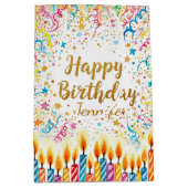 Gepersonaliseerde verjaardag confetti plezier medium cadeauzakje (Voorkant)