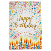 Gepersonaliseerde verjaardag confetti plezier medium cadeauzakje (Achterkant)