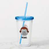 Gepersonaliseerde verjaardag Cute Safari Acryl Drinkbeker (Achterkant)