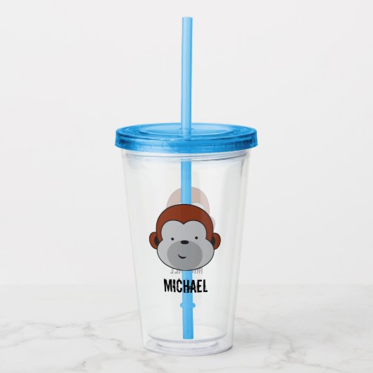 Gepersonaliseerde verjaardag Cute Safari Acryl Drinkbeker (Voorkant)