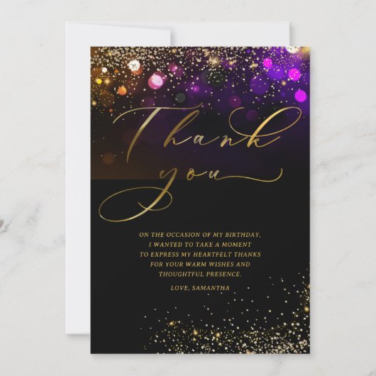 Gepersonaliseerde verjaardag Dank u kaarten voor v (Voorkant)