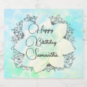 Gepersonaliseerde verjaardag dromerige pastels Lot Likeurfles Etiket (Enkel label)