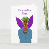 Gepersonaliseerde Verjaardag Engel van kleur Bring Bedankkaart (Voorkant)