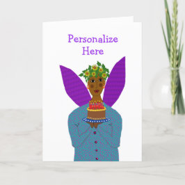 Gepersonaliseerde Verjaardag Engel van kleur Bring Bedankkaart