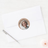 Gepersonaliseerde Verjaardag Foto Naam Elke Leefti Ronde Sticker (Envelop)