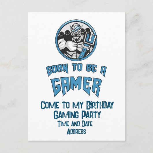 Gepersonaliseerde verjaardag Gaming Party Uitnodiging Briefkaart (Voorkant)