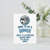 Gepersonaliseerde verjaardag Gaming Party Uitnodiging Briefkaart (Staand voorkant)