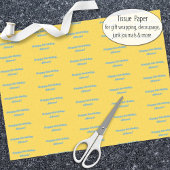 Gepersonaliseerde verjaardag geel tissuepapier