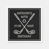 Gepersonaliseerde Verjaardag Golfer 80e gelukkige  Servet (Voorkant)