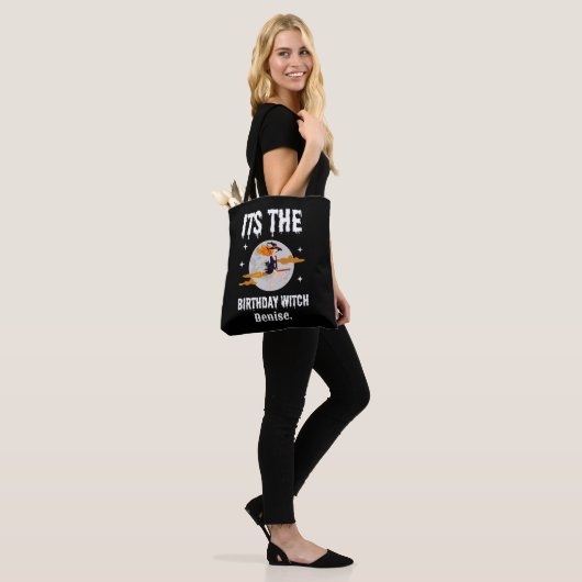 Gepersonaliseerde Verjaardag Heks Halloween Verjaa Tote Bag (Op model)