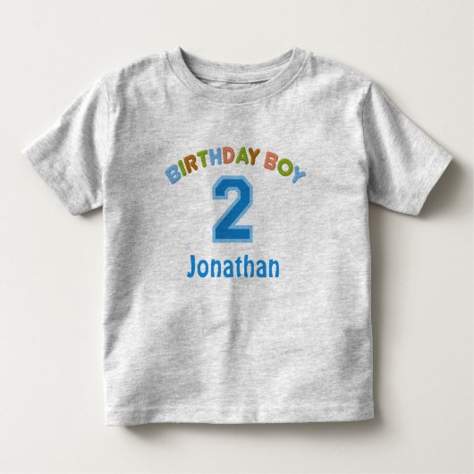 Gepersonaliseerde Verjaardag Jongen (2 jaar oud) Kinder Shirts (Voorkant)