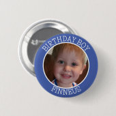 Gepersonaliseerde Verjaardag Jongen| Naam en Foto Ronde Button 5,7 Cm (Voorkant /achterkant)