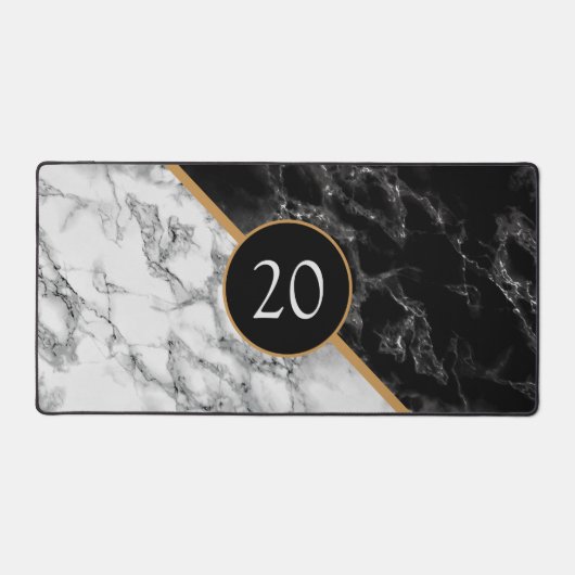 Gepersonaliseerde Verjaardag Jubileum Gift Marble Bureaumat (Voorkant)