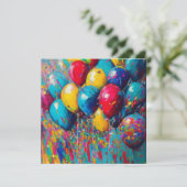 Gepersonaliseerde Verjaardag Kaart | Kleurrijke ba (Staand voorkant)