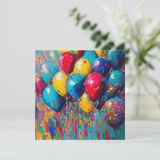 Gepersonaliseerde Verjaardag Kaart | Kleurrijke ba (Staand voorkant)