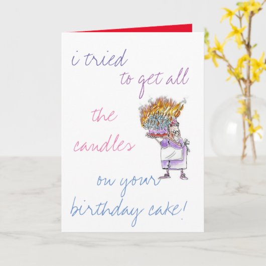 Gepersonaliseerde Verjaardag Kaart - Veel kaarsen (Gele Bloem)