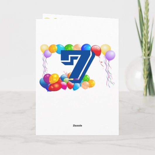 Gepersonaliseerde Verjaardag Kaart voor 7-jarige j (Achterkant)