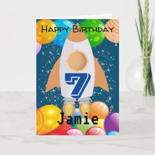 Gepersonaliseerde Verjaardag Kaart voor 7-jarige j