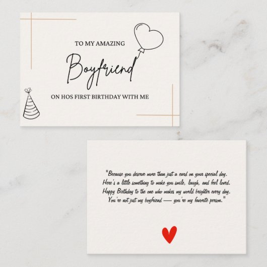 Gepersonaliseerde Verjaardag Kaart voor Vriend Notitiekaartje (Voorkant / Achterkant)