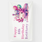 Gepersonaliseerde verjaardag Meisje | Anime Axolot Spandoek (Verticaal)