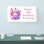 Gepersonaliseerde verjaardag Meisje | Anime Axolot Spandoek (Beurs)